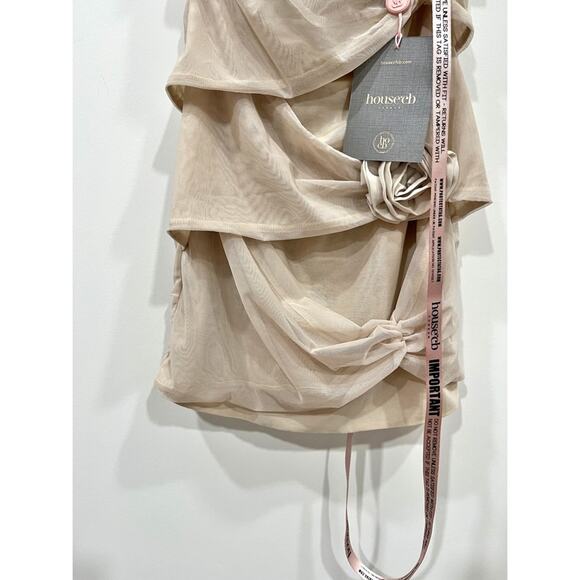 NWT HOUSE OF CB Caterina Floral Cutout Mini Dress in Fog - Picture 8 of 16